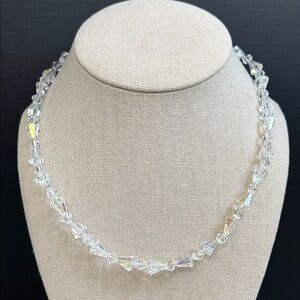 Woah Sparkles! Vintage Crystal AB Necklace with Sterling Clasp
